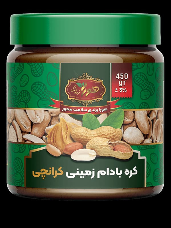 کرم بادام زمینی کرانچی ۴۵۰ گرمی هورا
